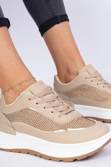 Tênis femininos marrons com zircônias Fucco 2