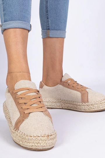 Espadrilles marrons femininas com cadarço Malsi
