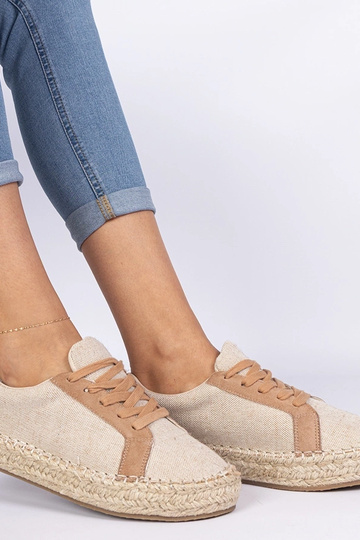 Espadrilles marrons femininas com cadarço Malsi 2
