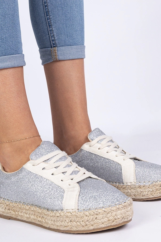 Espadrilles prateadas femininas...