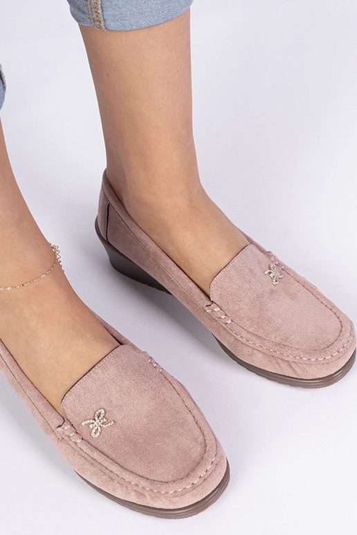 Mocassins femininos rosa com...