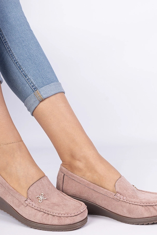 Mocassins femininos rosa com...
