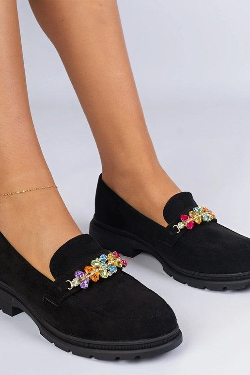 Mokasyny pretos femininos decorados...