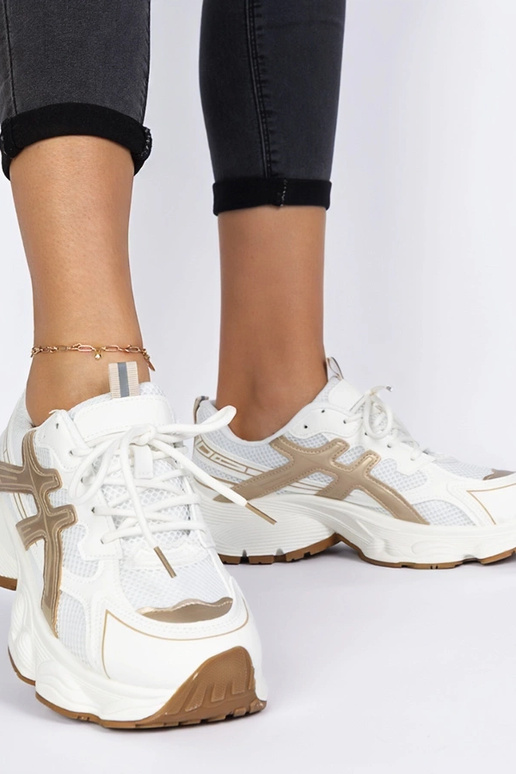 Tênis bege femininos com solado...