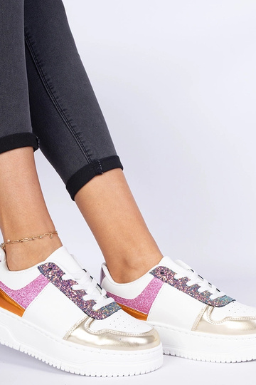 Tênis feminino multicolorido com sola grossa Dolla