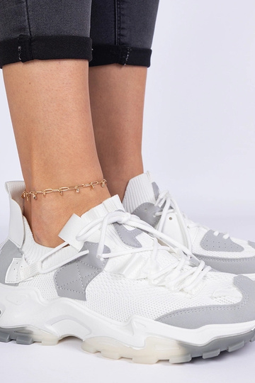 Tênis feminino branco com cano de meia Milada 2