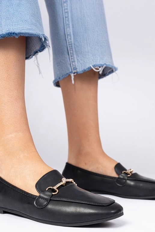 Mokasyny pretos com adornos e...