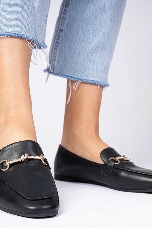 Mokasyny pretos com adornos e...