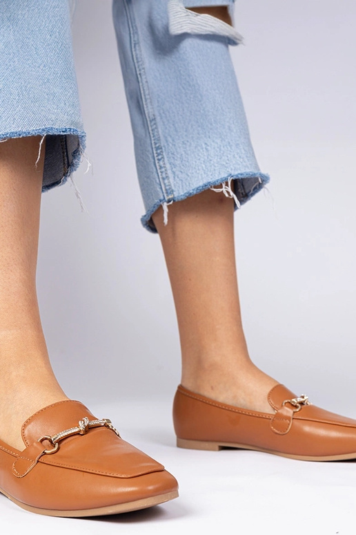 Mokasyny marrons com adornos e...