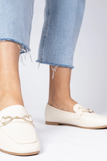 Mokasyny elegantes bege com... 2