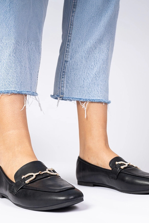 Mokasyny elegantes pretos com...