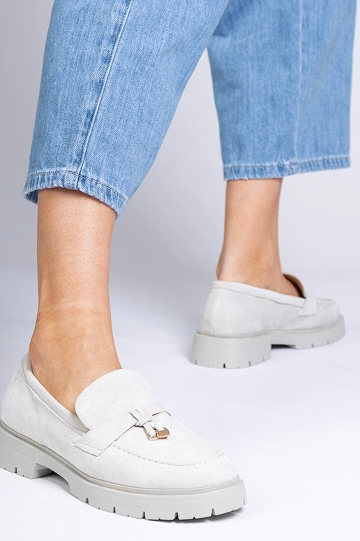 Mocassins cinzas elegantes de...