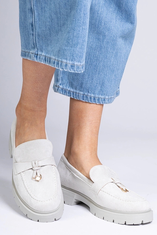 Mocassins cinzas elegantes de...