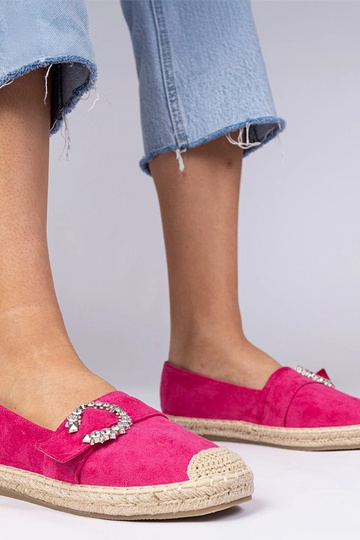 Espadrilhas rosas decoradas com zircônias Maruta