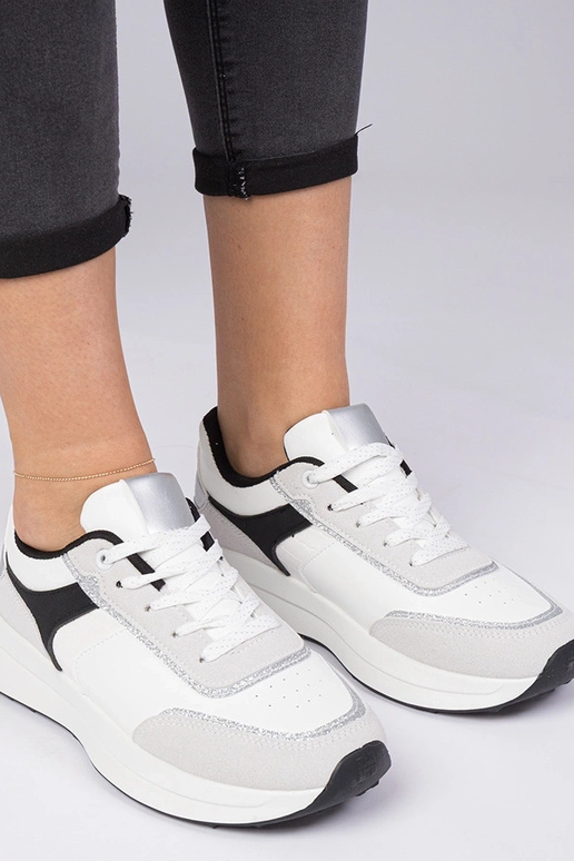 Sneakers femininos brancos com...