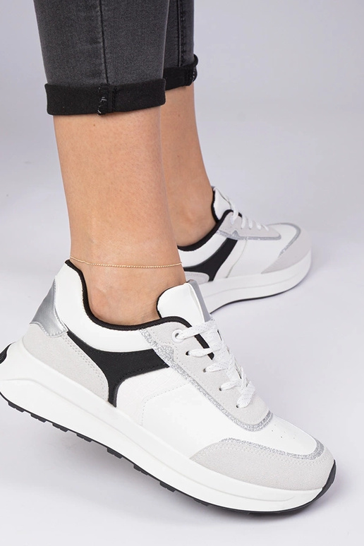 Sneakers femininos brancos com...