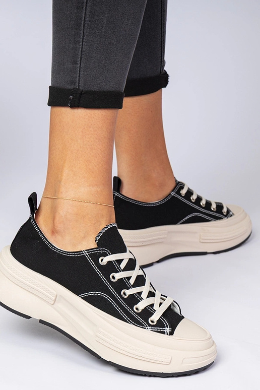 Sapatilhas femininas pretas de...