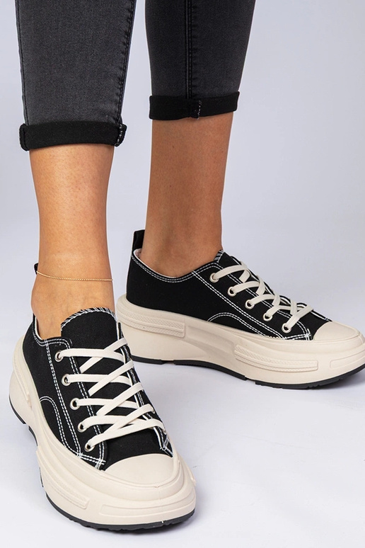 Sapatilhas femininas pretas de...