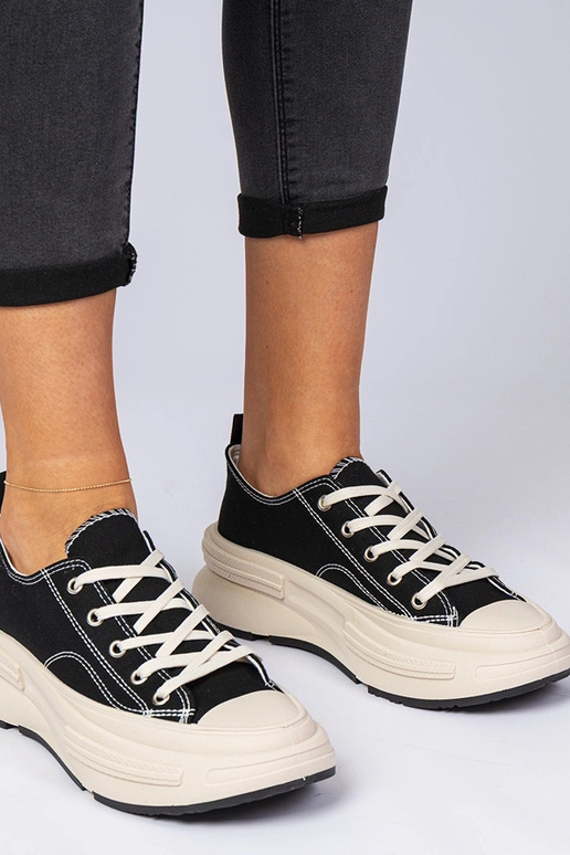 Sapatilhas femininas pretas de...