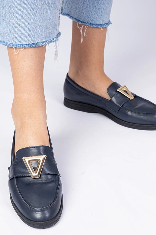 Mocassins femininos azuis escuros com...