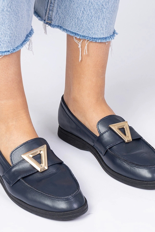 Mocassins femininos azuis escuros com...