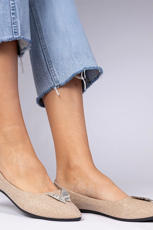 Balerinas femininas champanhe com...