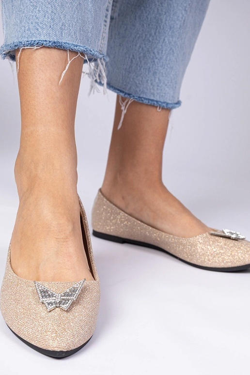 Balerinas femininas champanhe com...