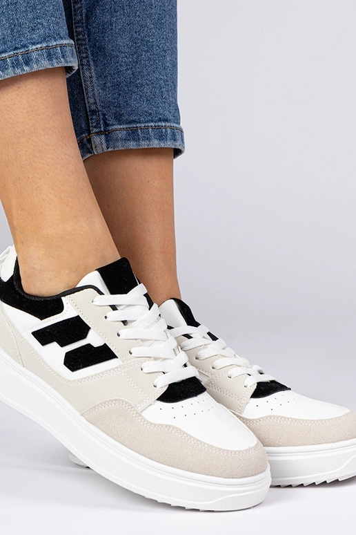 Ténis brancos e pretos femininos Lavria