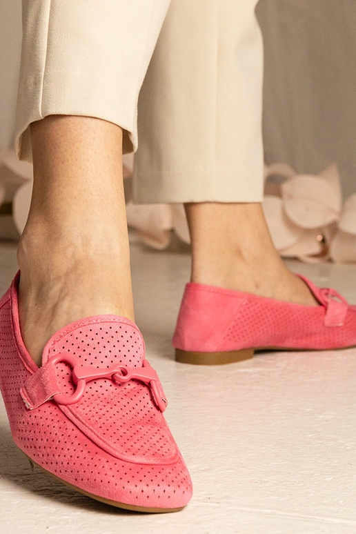 Mocassins femininos rosas com...