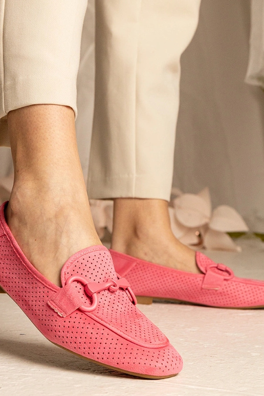 Mocassins femininos rosas com...