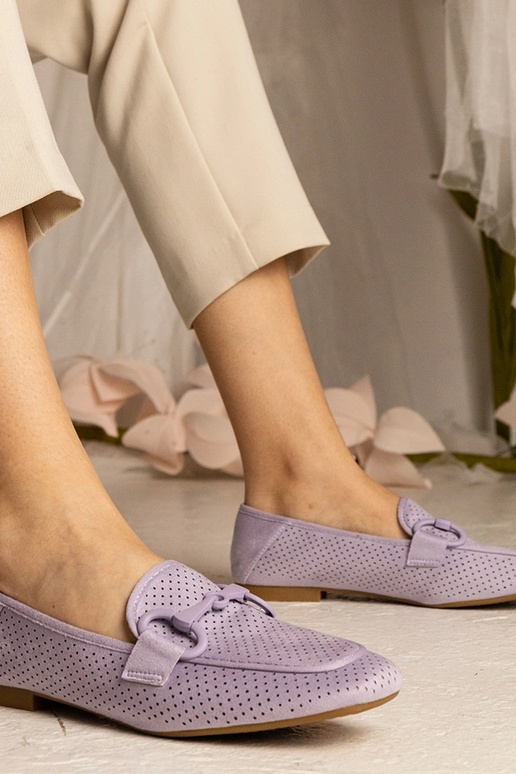 Mocassins femininos roxos com...