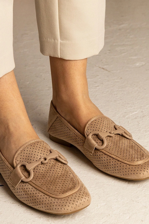 Mocassins femininos marrons com...