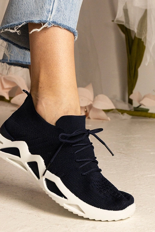 Tênis femininos azuis marinhos com...