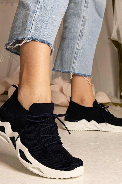 Tênis femininos azuis marinhos com...