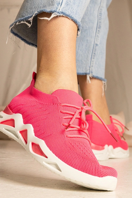 Tênis femininos rosas com cano de...