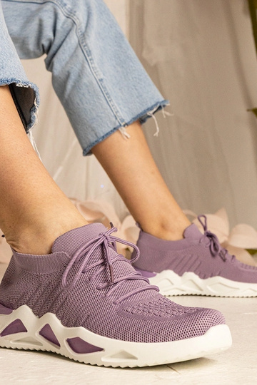 Tênis femininos roxos com cano de meia Miyana 2