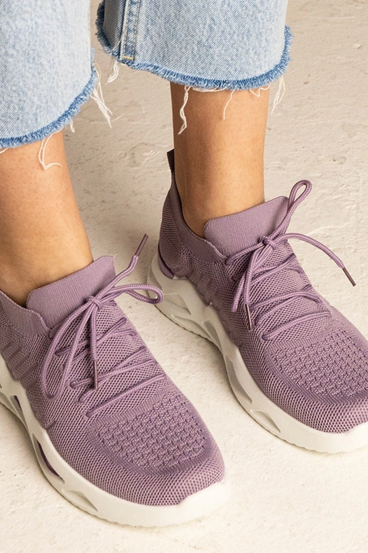 Tênis femininos roxos com cano de...