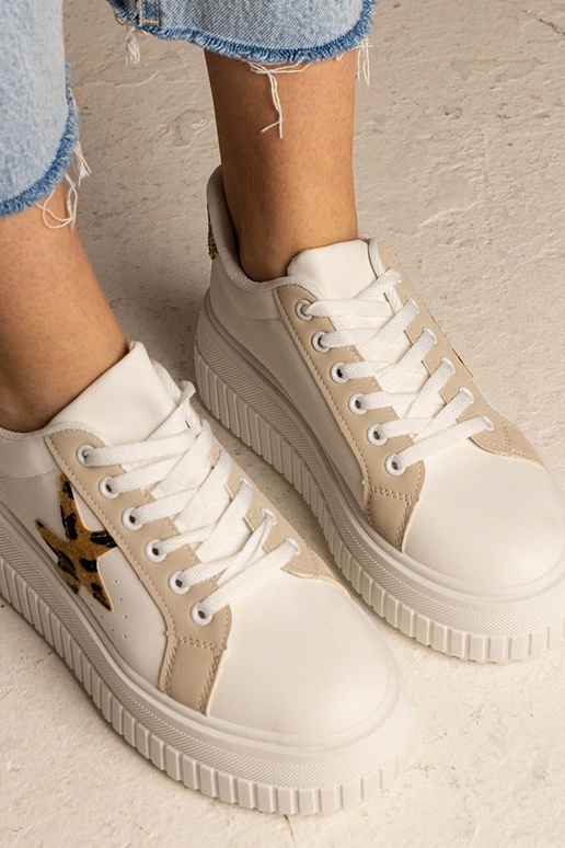 Tênis bicolor decorados com glitter e...