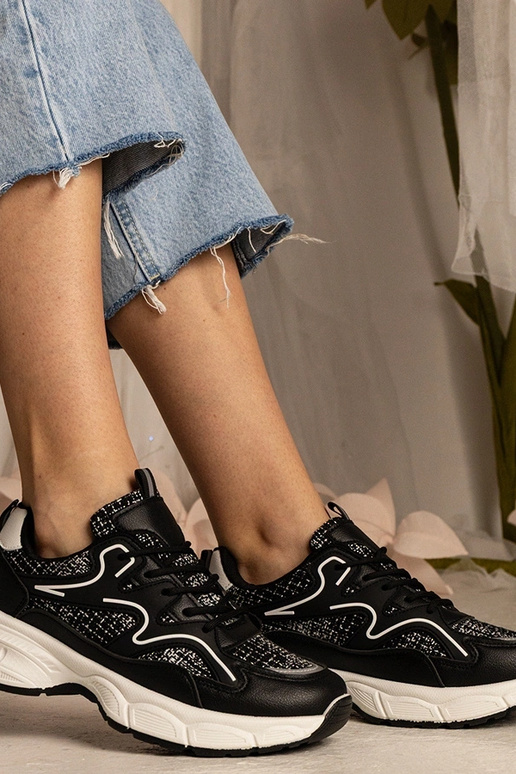 Ténis pretos femininos esportivos...