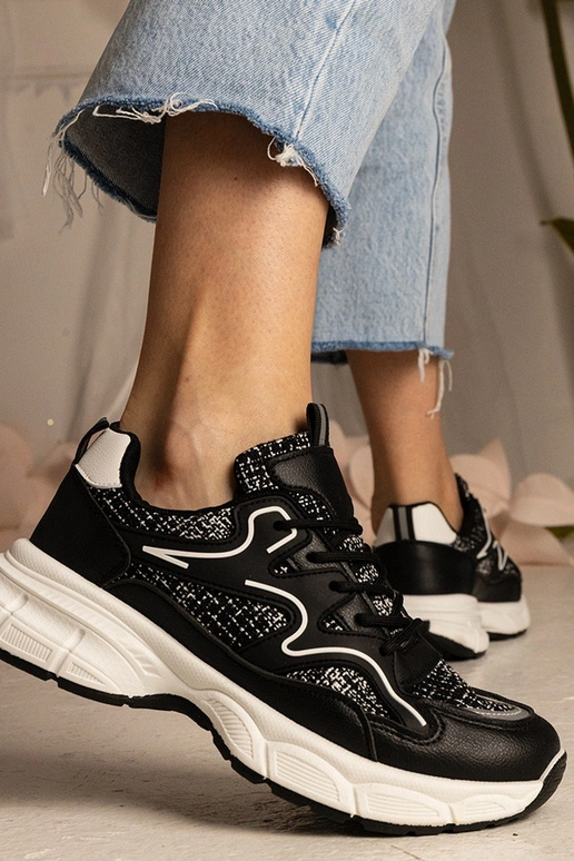 Ténis pretos femininos esportivos...