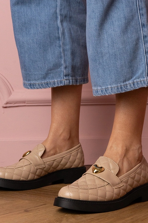 Mocassins femininos em cor areia com...