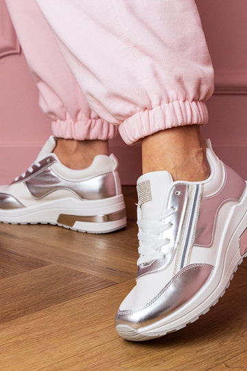 Ténis femininos brancos com... 2