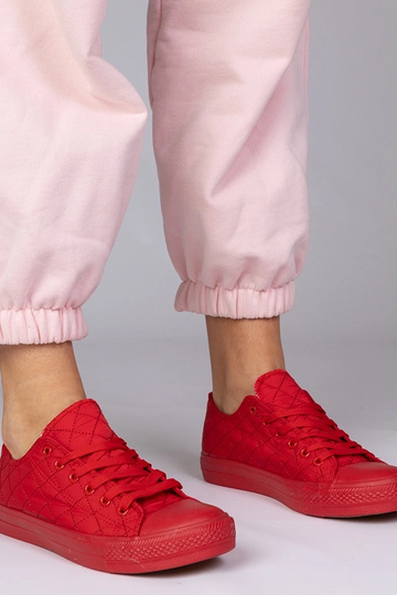 Sapatos clássicos vermelhos com costura, "Nessa"