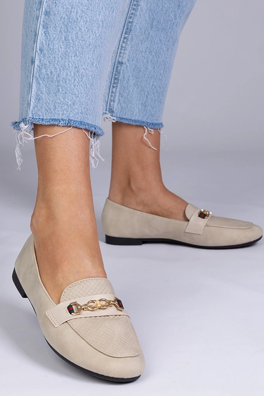 Mocassins cor de areia foscos com...