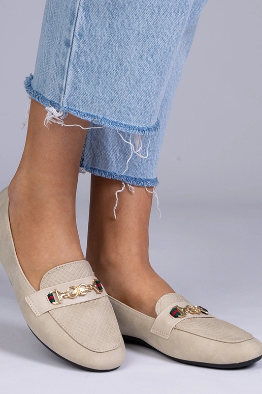 Mocassins cor de areia foscos com...