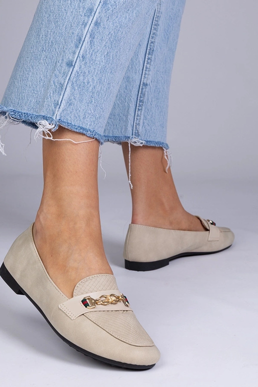 Mocassins cor de areia foscos com...