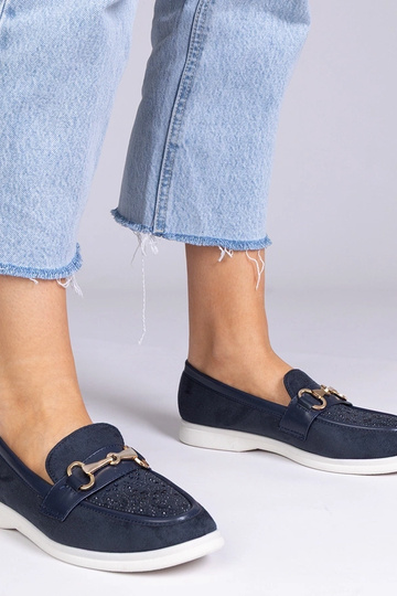 Mocassins azul-escuro de...