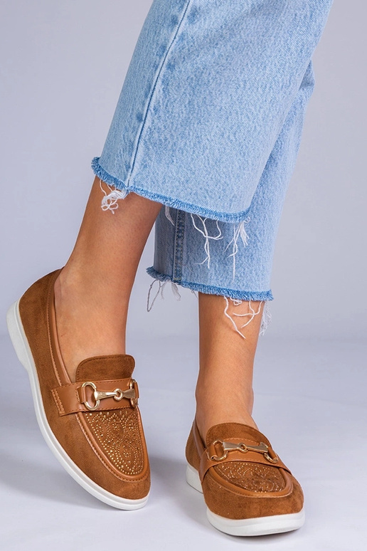 Mocassins marrons de couro sintético... Mocassins marrons de couro sintético...