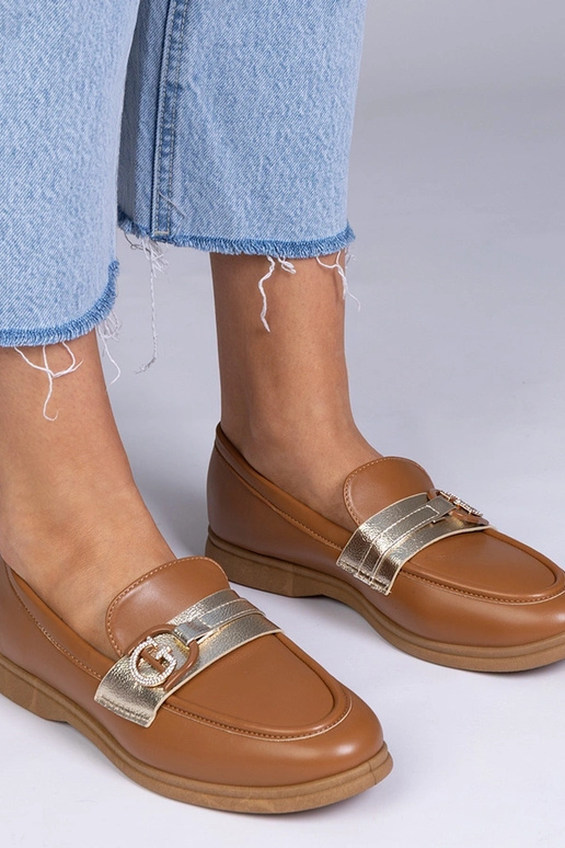 Mocassins marrons de eco-couro com...