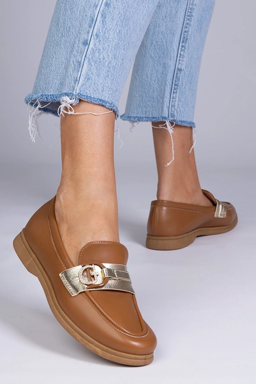 Mocassins marrons de eco-couro com...